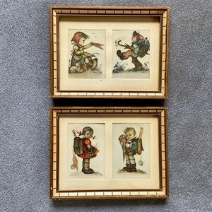 Vintage Sweet Hummel Framed Prints Set of 2 from Imports Unlimited